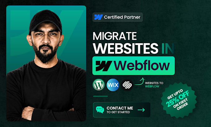 migrate wordpress, wix, or squarespace website to webflow