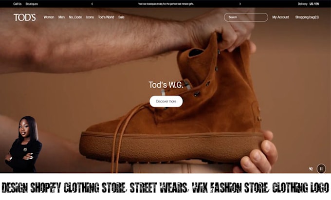 Design shopify clothing store street wears wix fashion store clothing logo by Creative cherr Fiverr