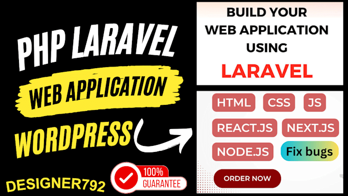 fix and develop custom php, ract, wordpress website and laravel web application