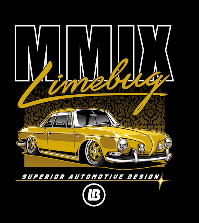retro automotive tshirt, car show design
