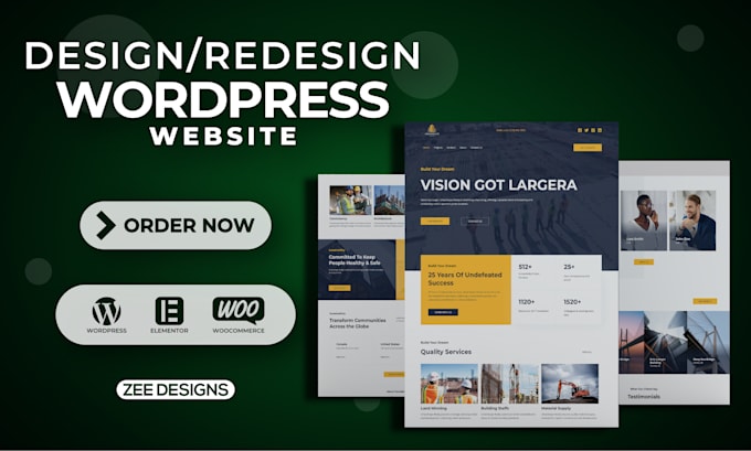 create business and ecommerce wordpress website