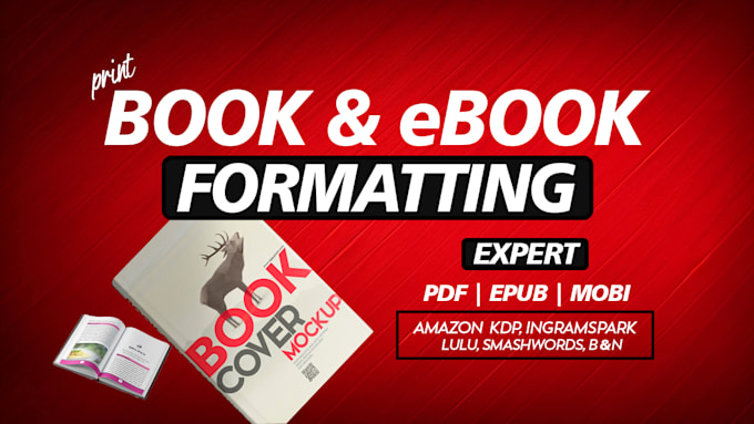 do book formatting, kindle ebook formatting, and hardcover layout design