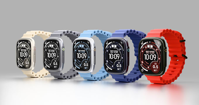 do 3d watch, smartwatch modeling and photorealistic rendering