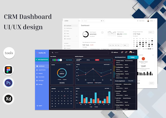 Do saas, crm admin panel web app dashboard ui ux design by Chmasooduiux ...