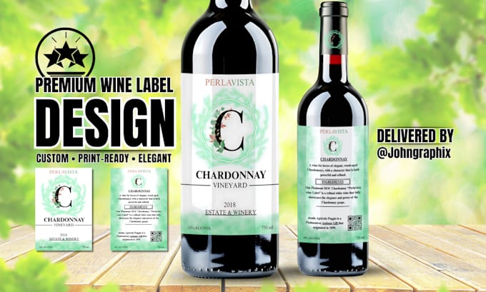 design premium wine label and packaging with print ready files