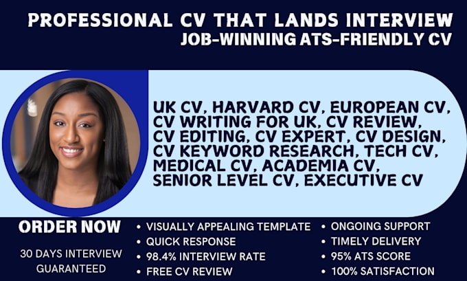 offer professional CV writing for UK harvard CV european CV maker CV design