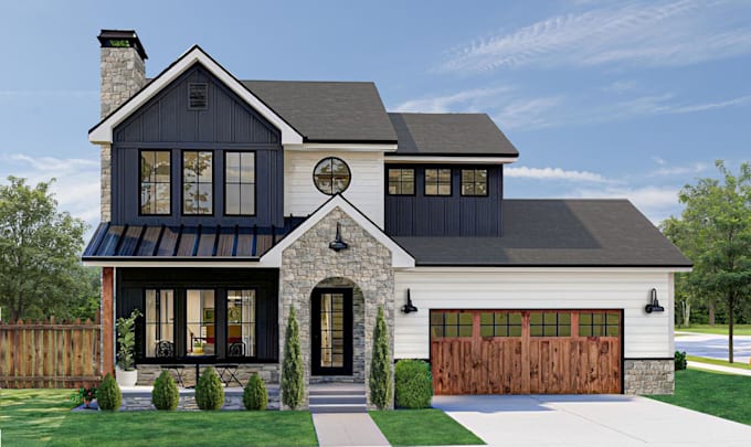 do 3d house design, exterior and interior with  realistic rendering