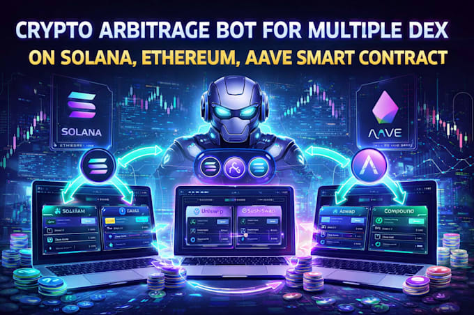 build crypto arbitrage bot for solana, ethereum, and aave smart contracts