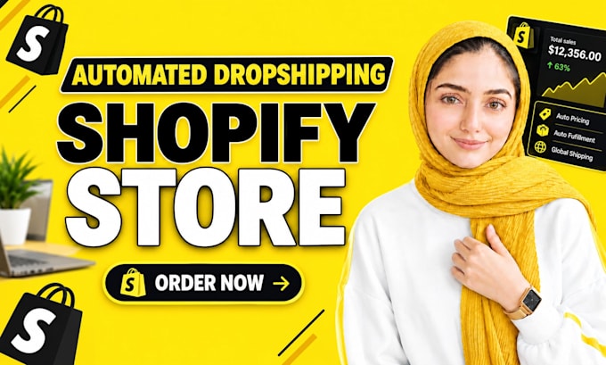 build automated shopify store design, dropshipping store, shopify website