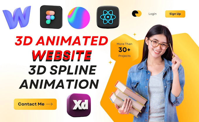 interactive 3d animated website threejs, webgl, gsap,webflow, spline, 3d shopify