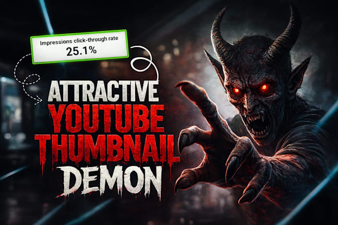 design a mind blowing youtube thumbnail for you