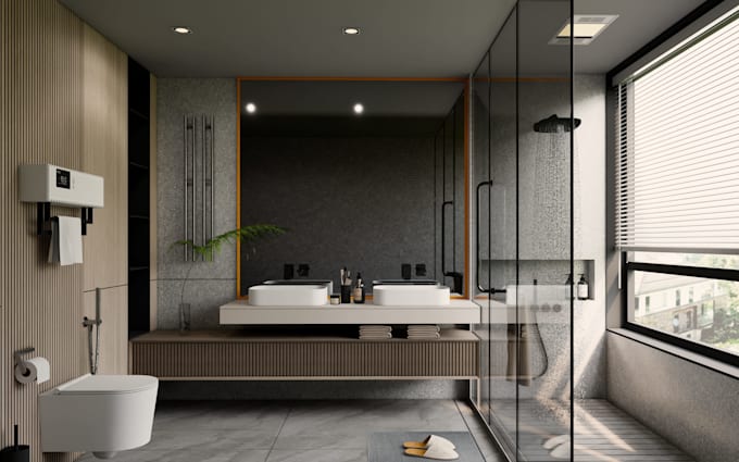 do bathroom 3d interior design and renderings