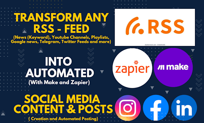 automate your social media content creation based on customized RSS feeds