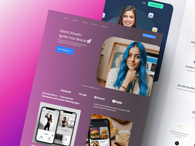 Do website and landing page ui ux design in figma, xd format by Zeekay ...