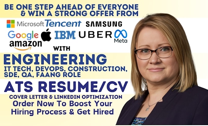 write IT tech, construction, devops AWS, sde, qa faang, software engineer resume