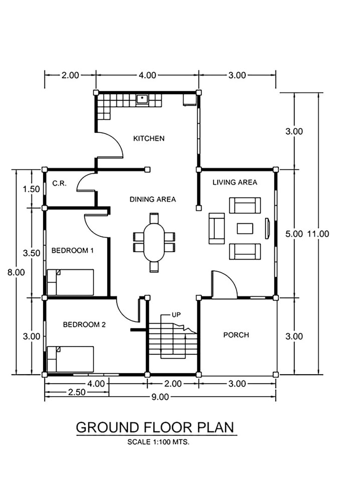 turn your sketch into detailed architectural drawings