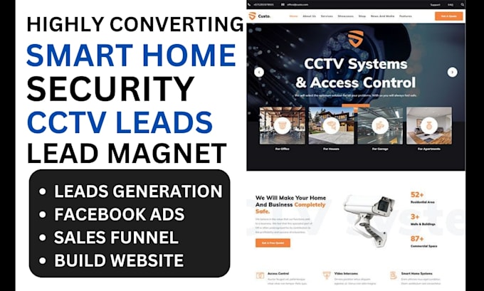 generate smart home security lead cctv locksmith meta ads cyber security website