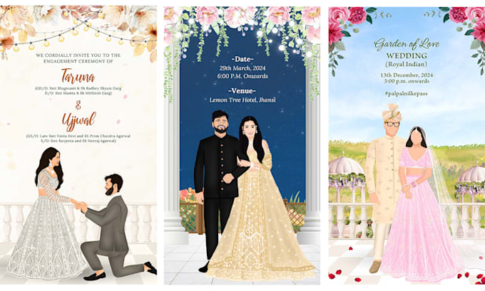 design an indian wedding e card invitation video