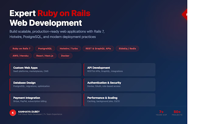 expert ruby on rails developer for your web application needs
