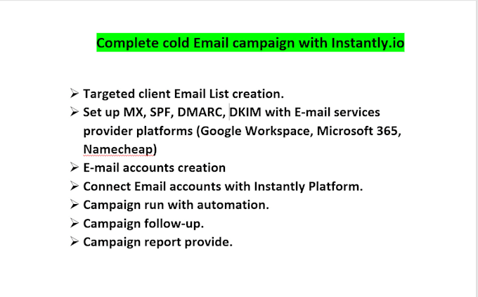 do complete cold email campaign for your business with instantly
