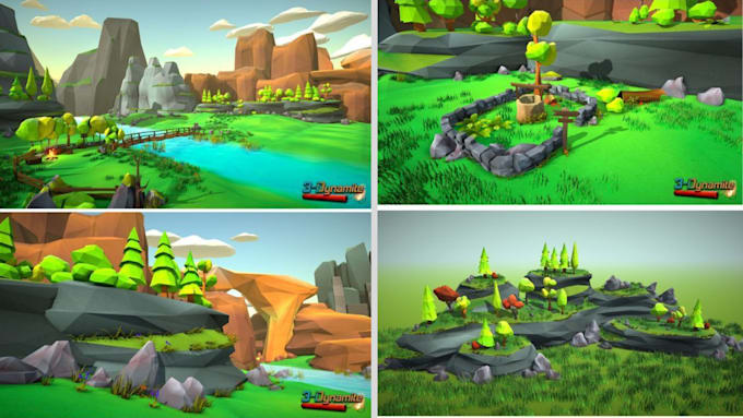 do 3d environment,3d design, game environment game design 3d animation scene