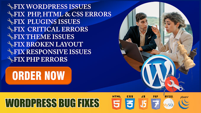 fix wordpress critical errors and database issues within 24 hours