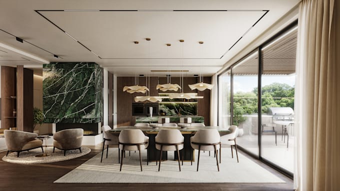 visualize interior design for bedroom, bathroom, kitchen, living, etc