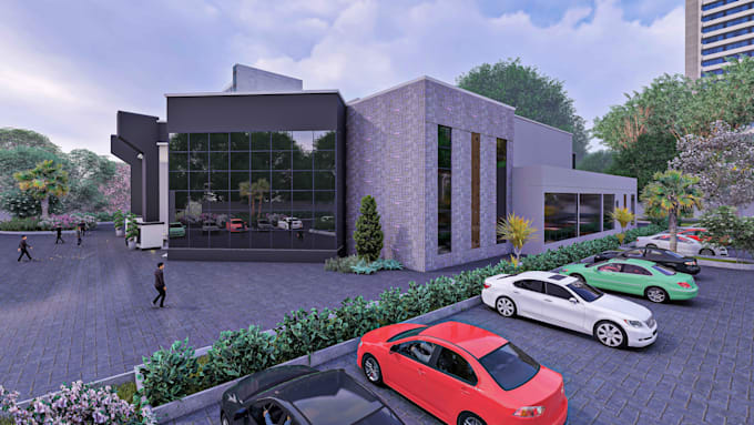 design event hall with realistic rendering