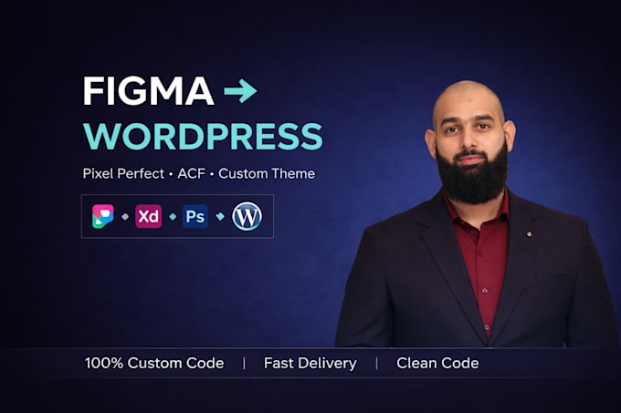 convert figma to wordpress, PSD to wordpress with acf, elementor or custom theme