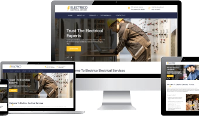 design electrician handyman painting plumbing wordpress website