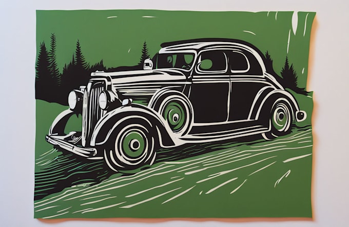 create artistic linocut illustration in my style