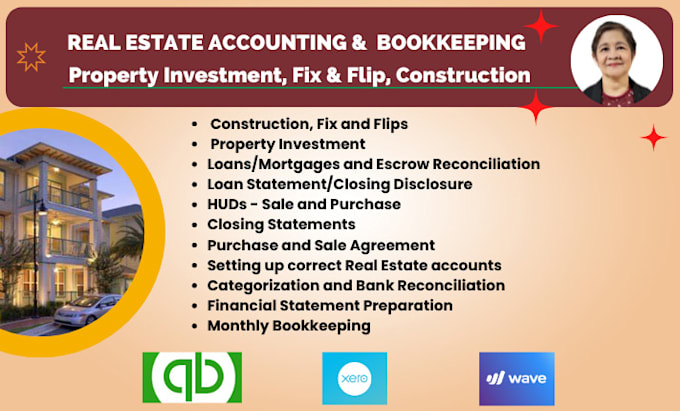 do bookkeeping on real estate fix and flip, construction