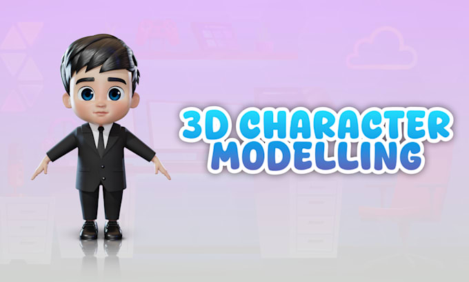 design cute, chibi, toy cartoon 3d character modeling and rendering