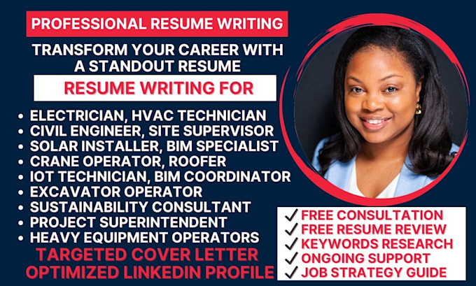 write electrician hvac technician civil engineer supervisor construction  resume