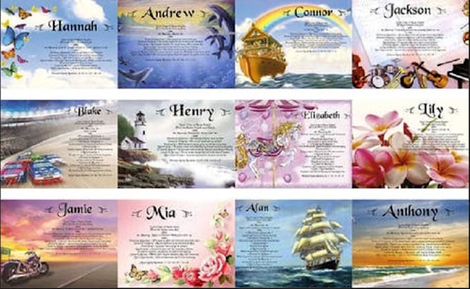 Create personalized name meaning certificate by Personalizednmo | Fiverr