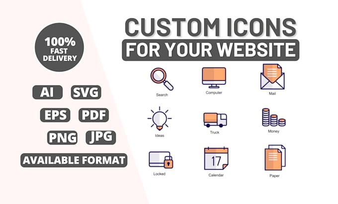 Design custom svg illustrative vector icon set for your website app by ...
