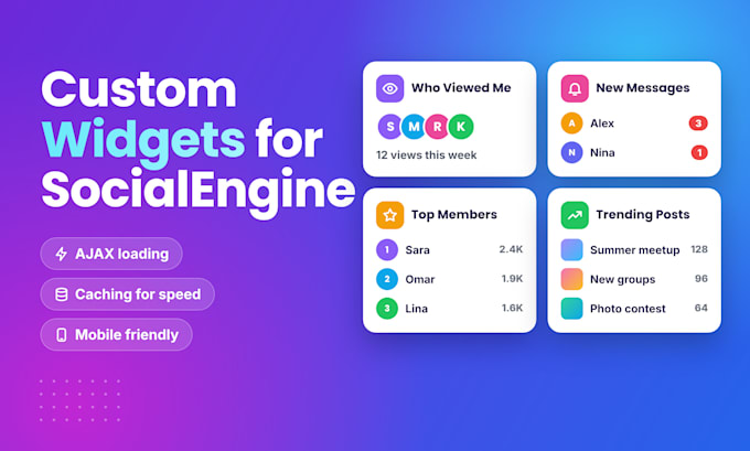 create you a widget for your socialengine site