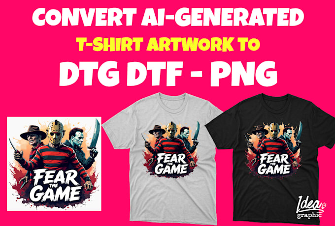 convert ai generated t shirt artwork to dtg dtf png file