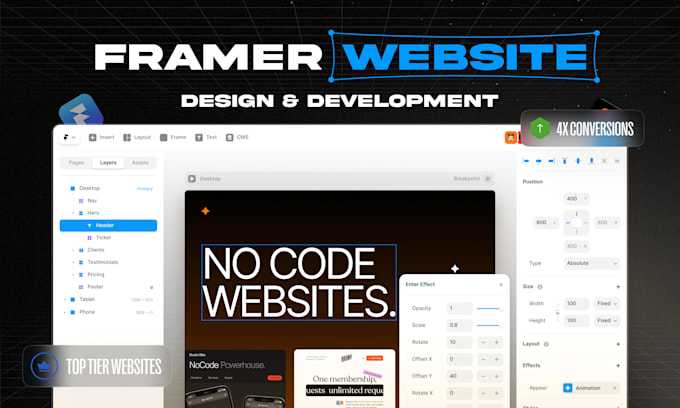 design and develop a stunning framer website