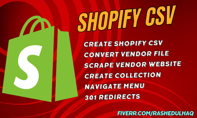scrape products, create shopify csv, bulk upload or import into shopify