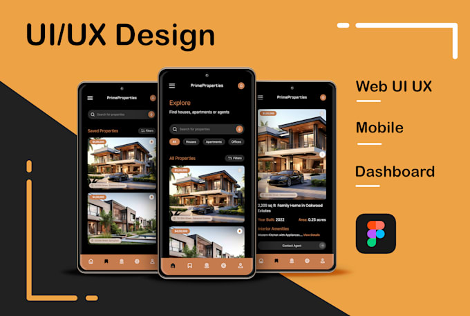 Do web, mobile app or dashboard ui ux design in figma by Designorbit751 ...