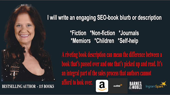 write an engaging SEO book, ebook, or audio description or enhance yours