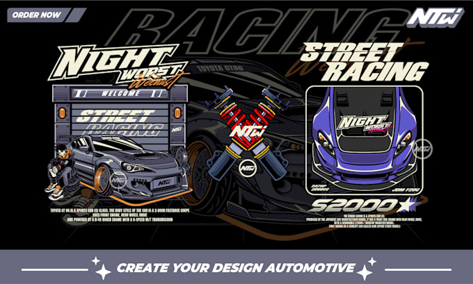 draw car vector illustration automotive tshirt design