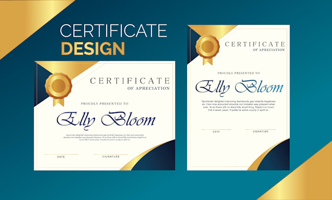 design certificates of diploma, appreciation or award