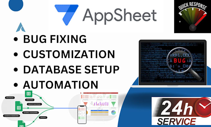 address any bugs and implement automation in your appsheet application