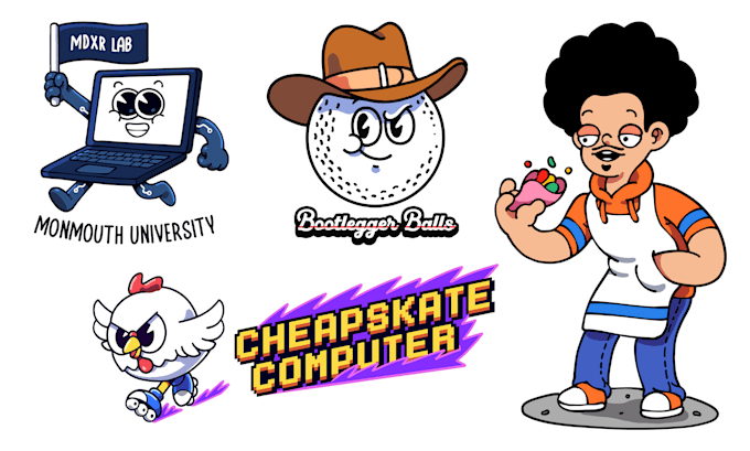 create doodle illustration logo and mascot