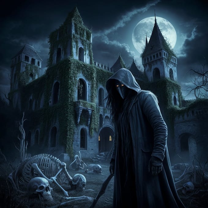 Horror Rialistic Drawing Draw semi realistic art,illustration for you, fantasy horror by ...