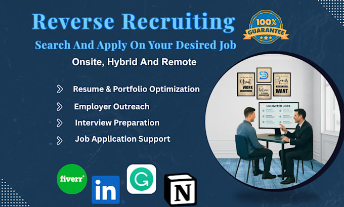 Reverse recruiter to search and apply 100 remote jobs by Dsd ...