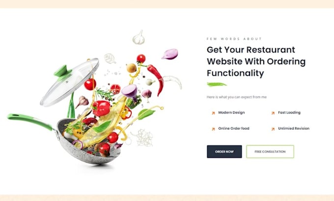 design food restaurant website, with online ordering