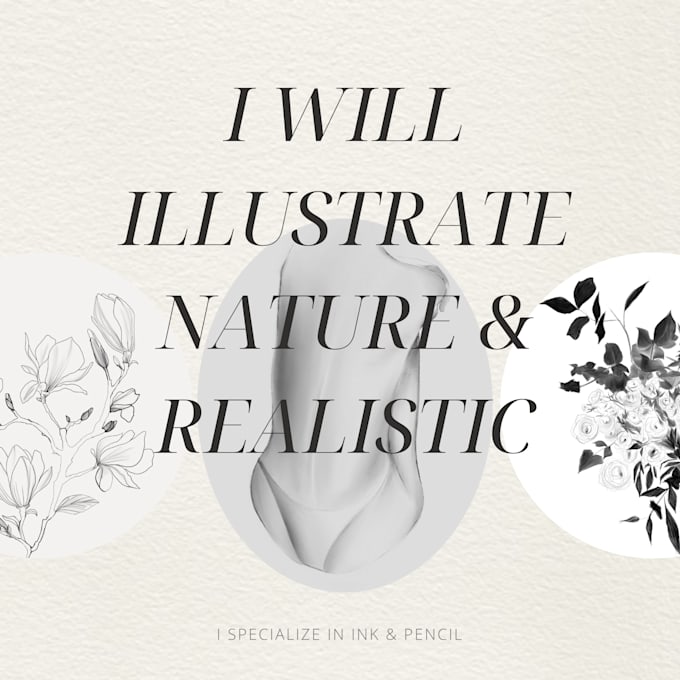 illustrate floral prints and realistic figures